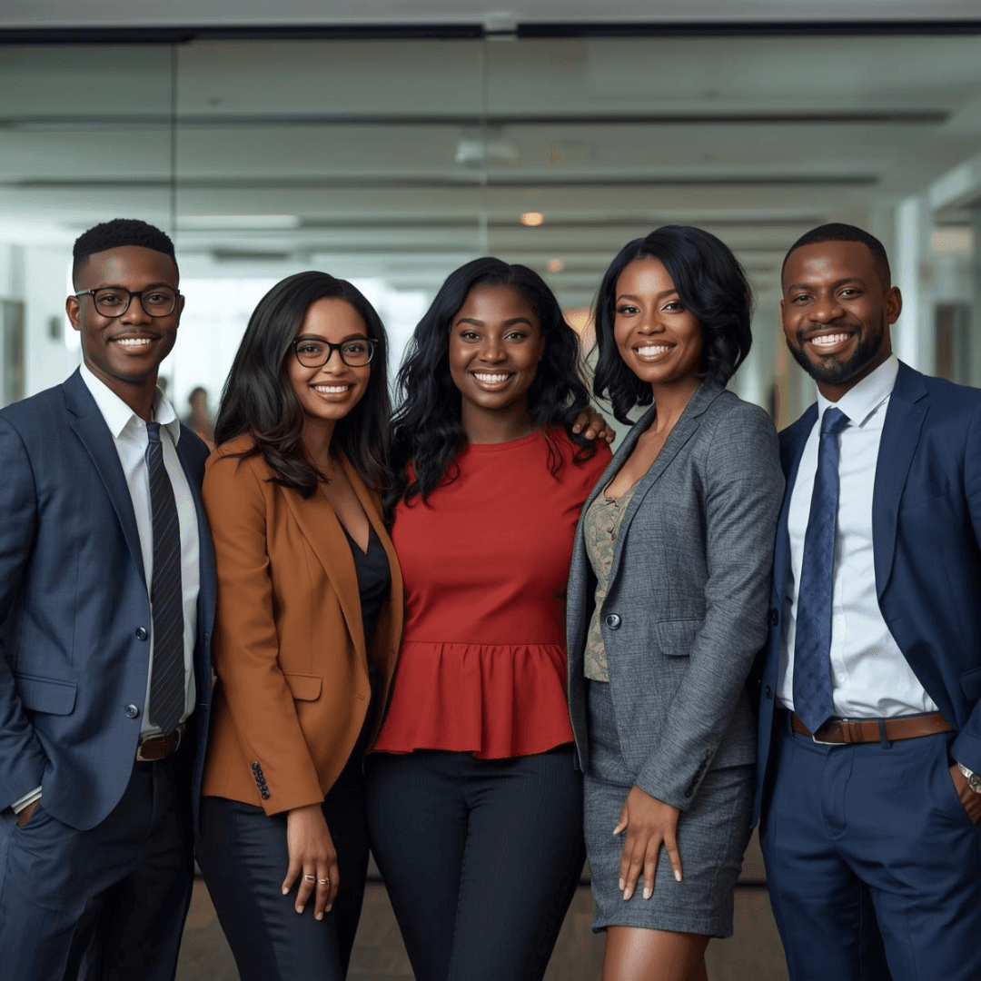Team collaborating in an office setting